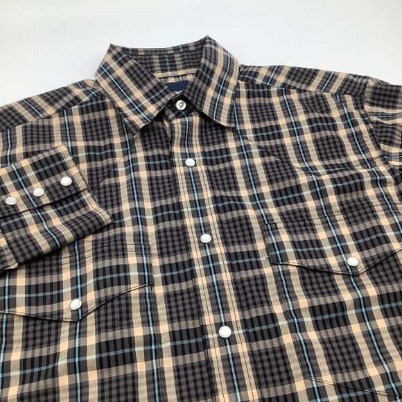 Wrangler Mens Long Sleeve‎ Pearl Snap Shirt Plaid Size Small - Picture 1 of 6